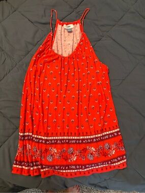 Old Navy Red Boho Floral Border Cami